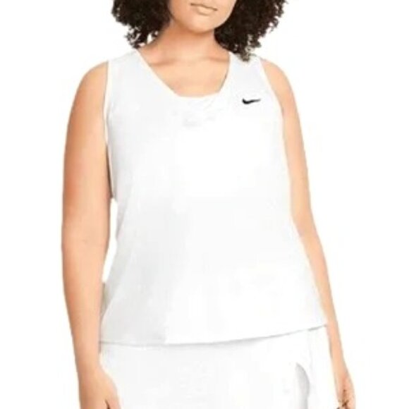 Nike Court Victory Tank Top Tennis Dri Fit 1X Keyhole Cut Out Pickle Ball - Picture 1 of 7